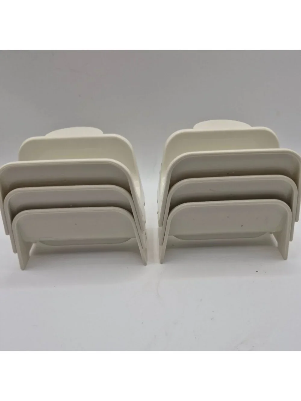 Tupperware White Taco Holders Set Of 6 Made In USA Stackable Durable  Trays